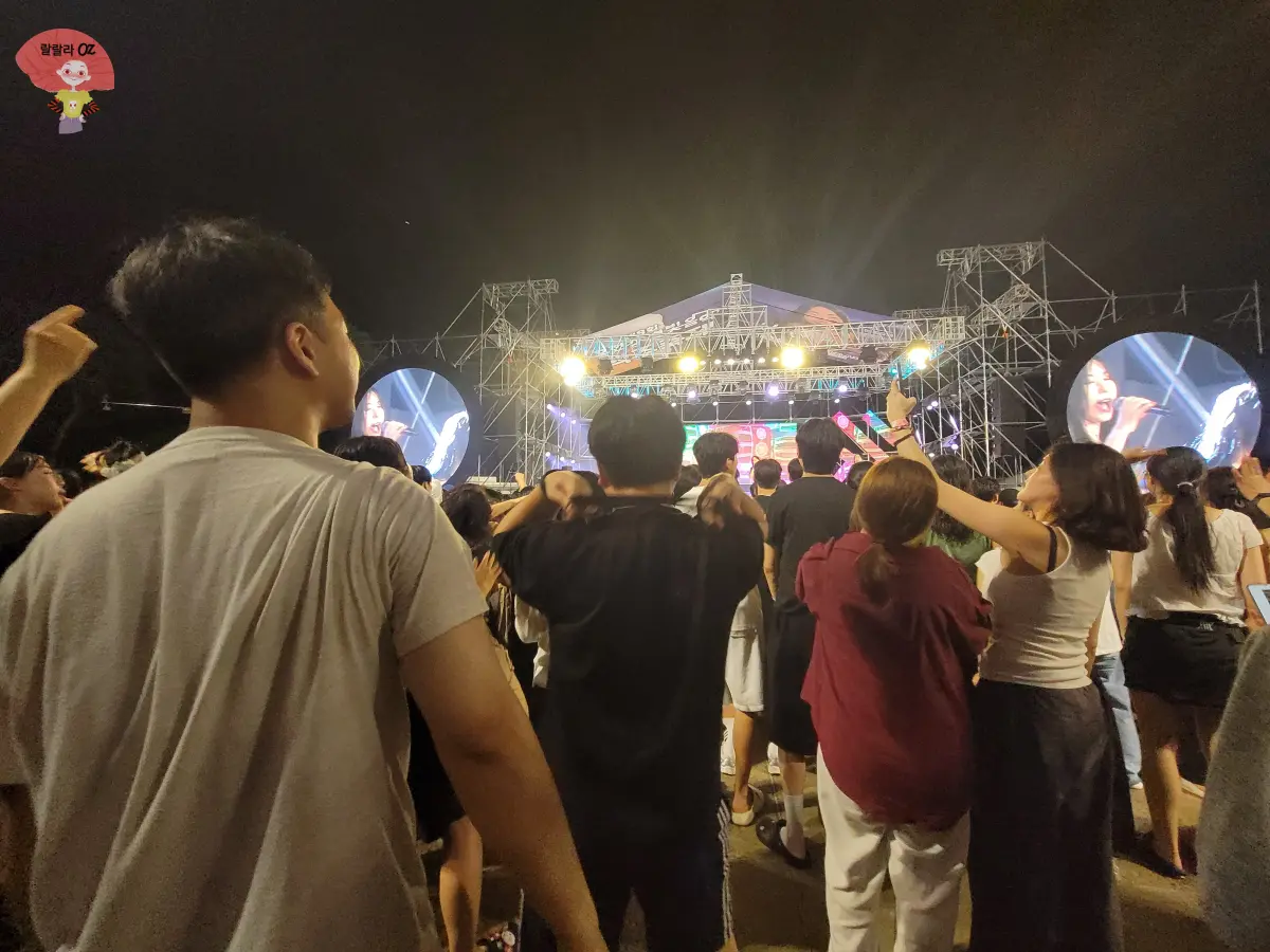 강원도-홍천-맥주축제-스탠딩-관객들-앞으로-무대가-보임