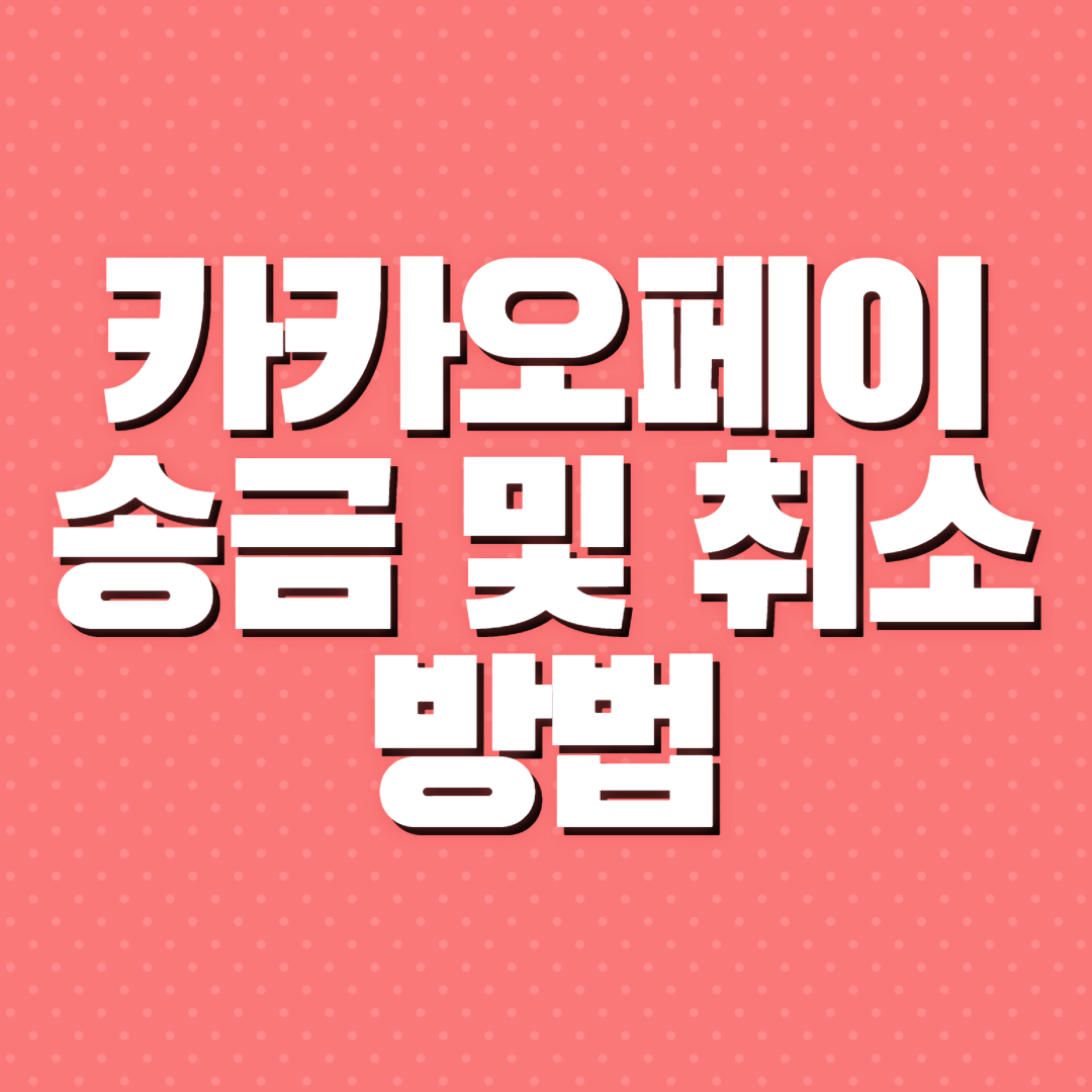 카카오페이 송금 및 취소