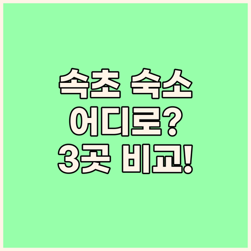 속초 숙소 어디로 갈까? 롯데리조트,..