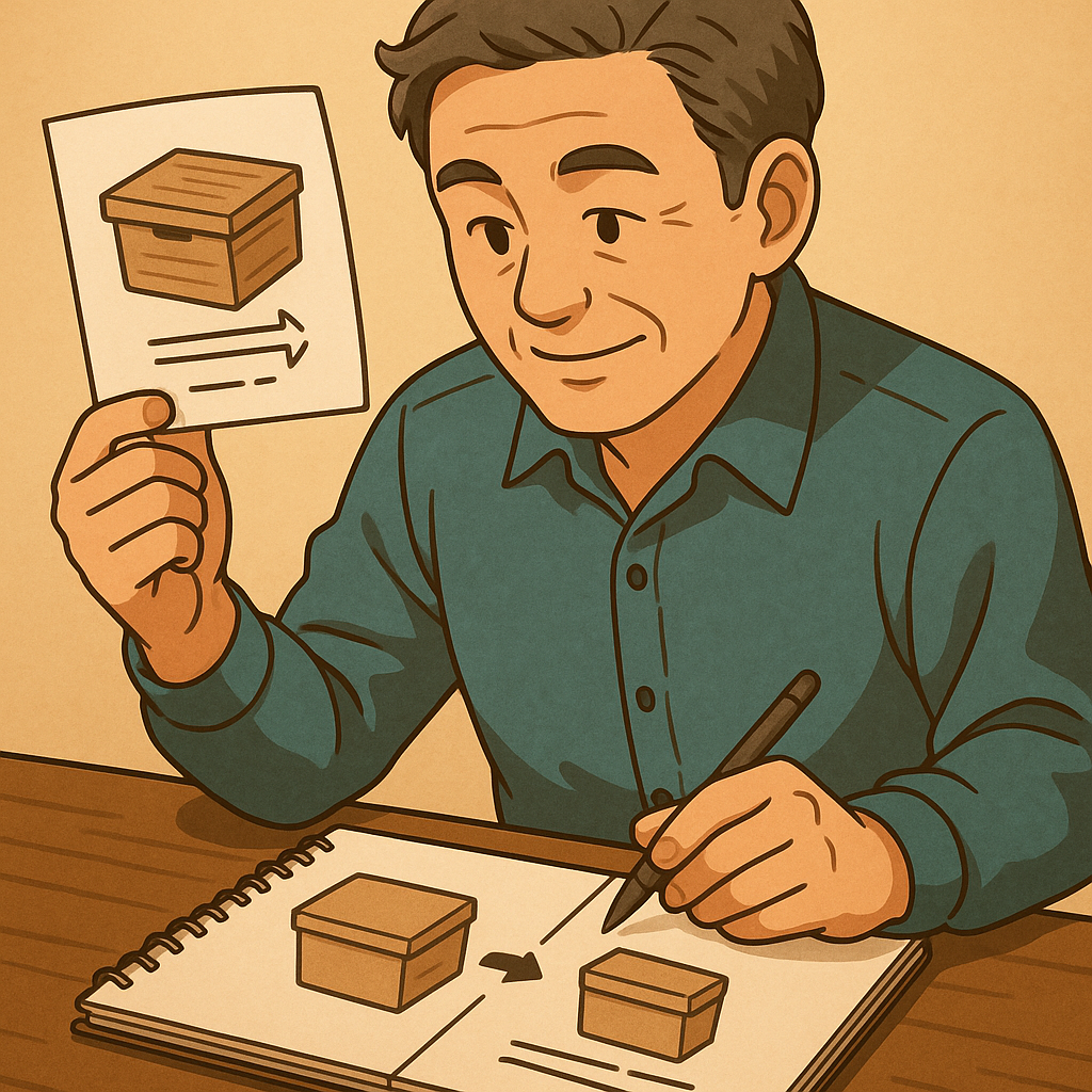 개선하는 모습의 중년