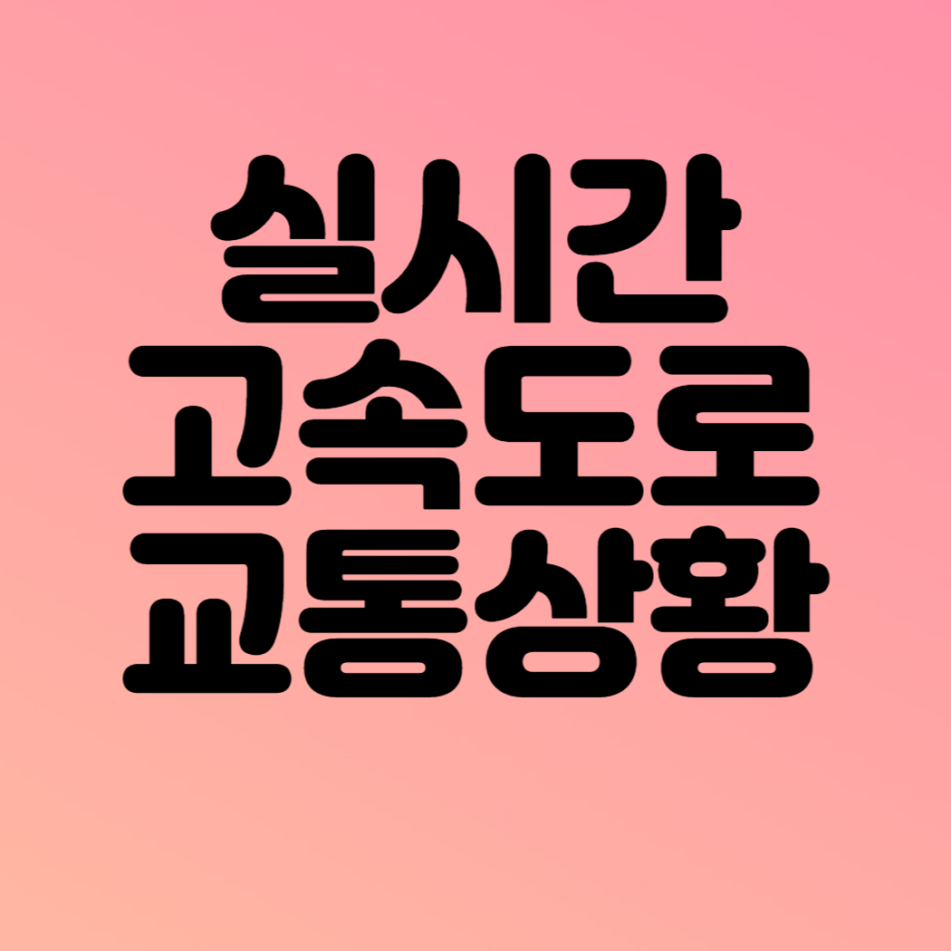 실시간 고속도로 교통상황 바로보기