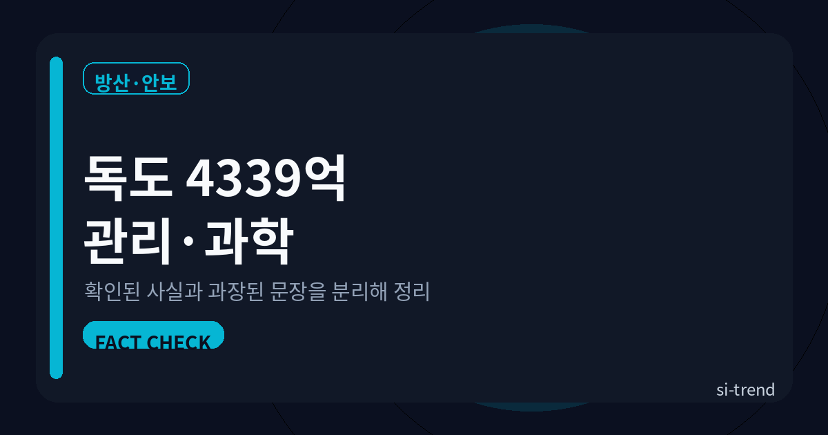 독도 4339억 관리 과학 썸네일