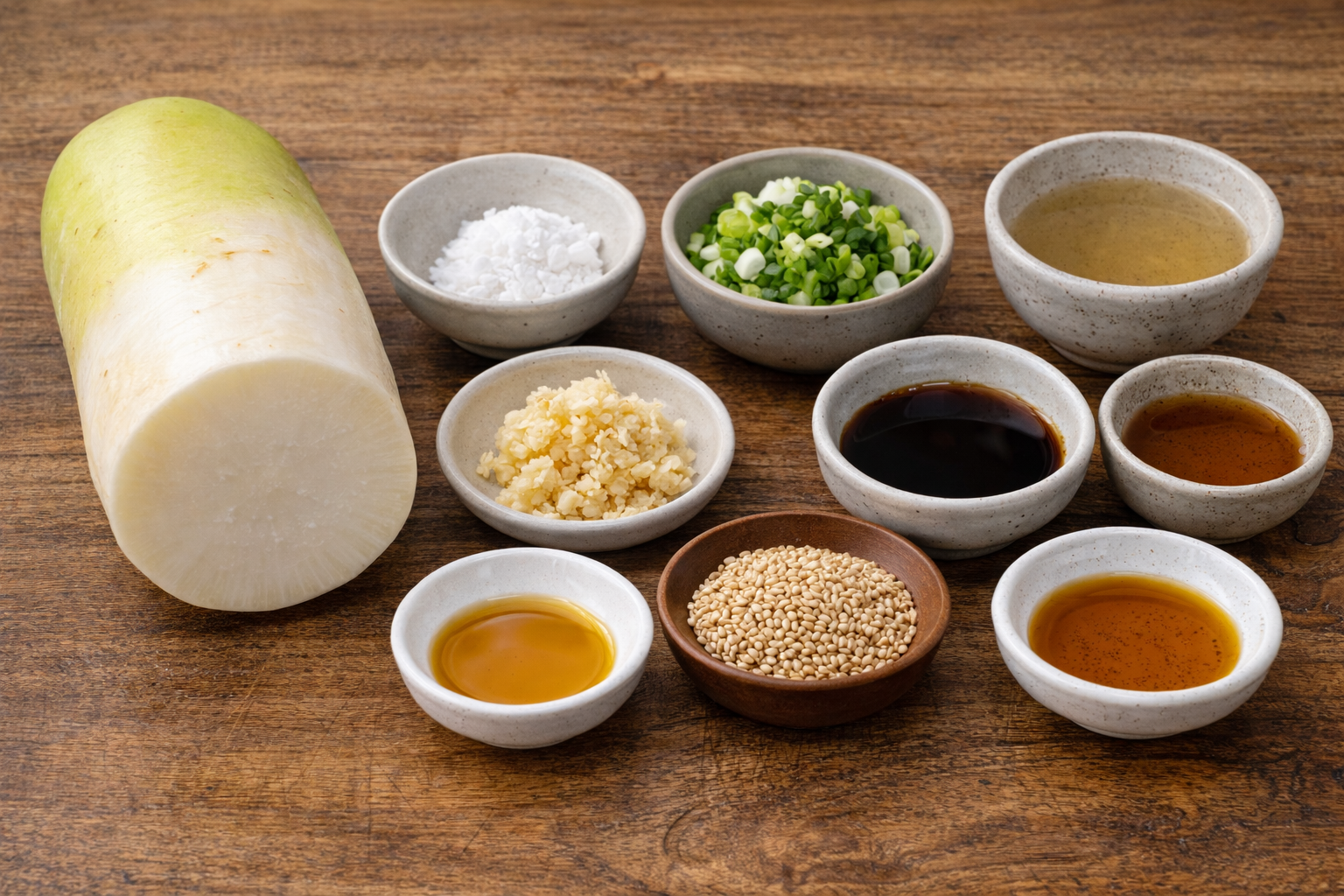 무우나물 재료준비