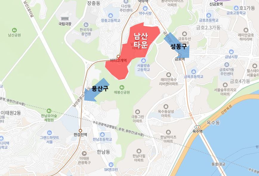 남산타운 입지