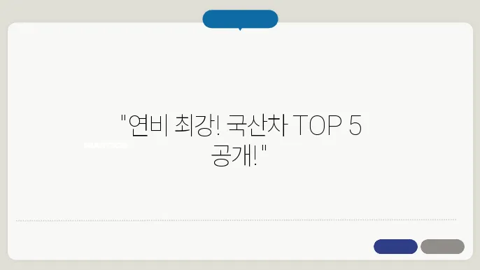 국산 연비좋은차 모델