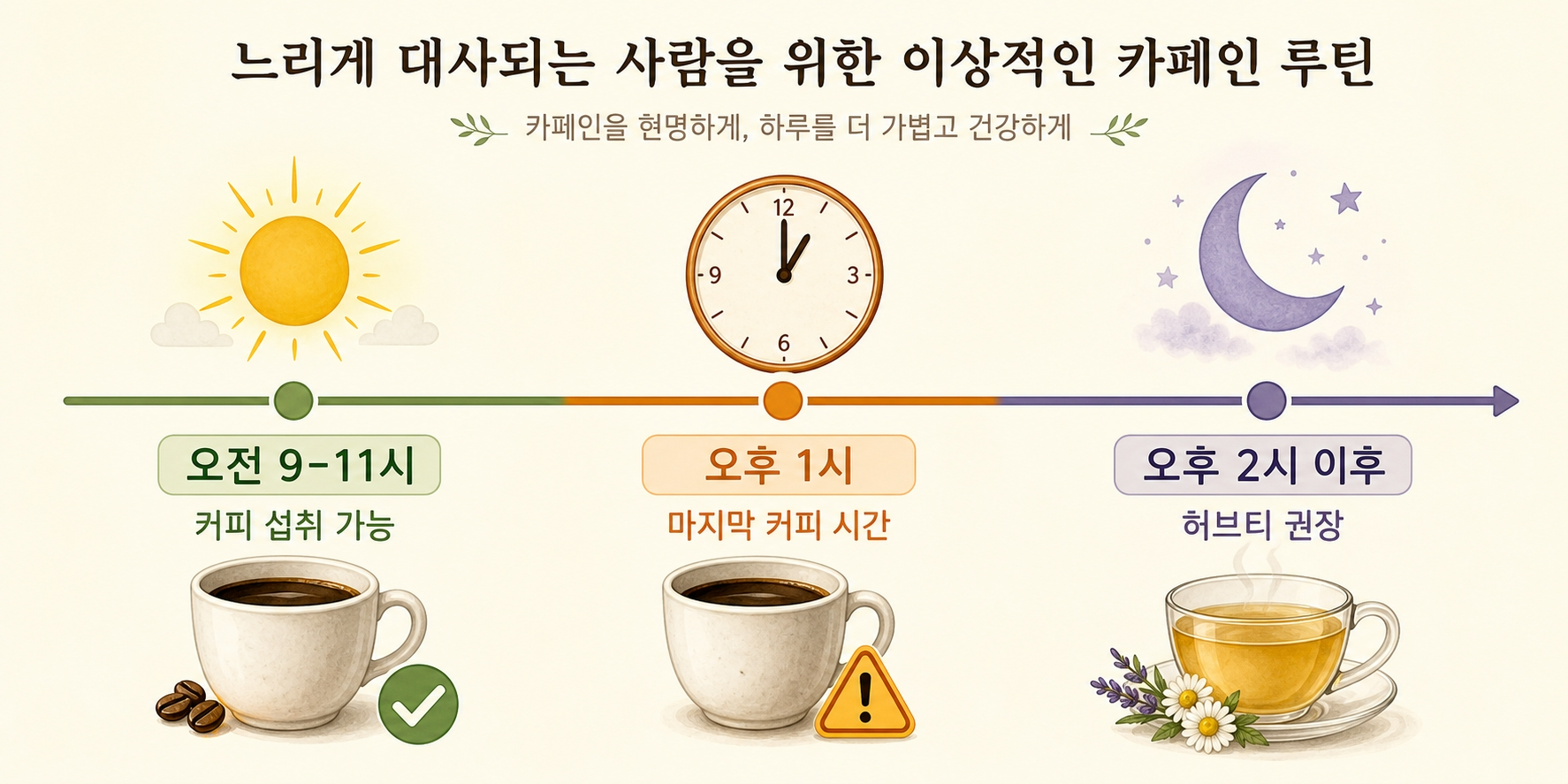 카페인섭취시간-커피마시기좋은시간-느린분해형루틴