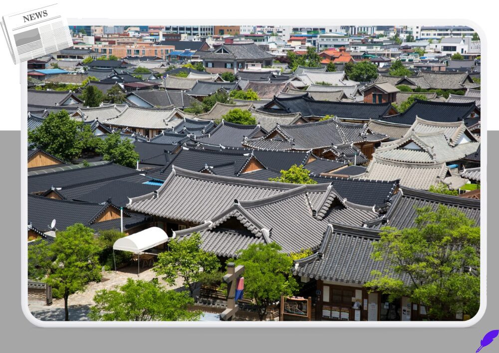 운치 있는 비 오는 전주 한옥마을