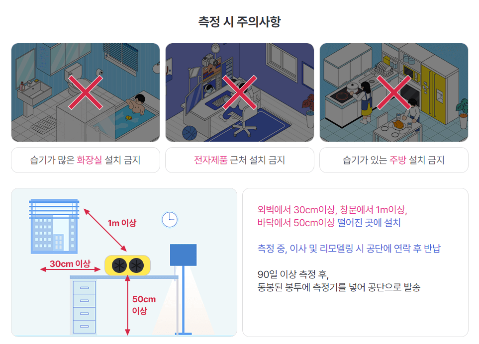 라돈 무료측정 지원 및 신청방법