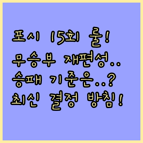 포스트시즌 15회 무승부 발생 시 재..