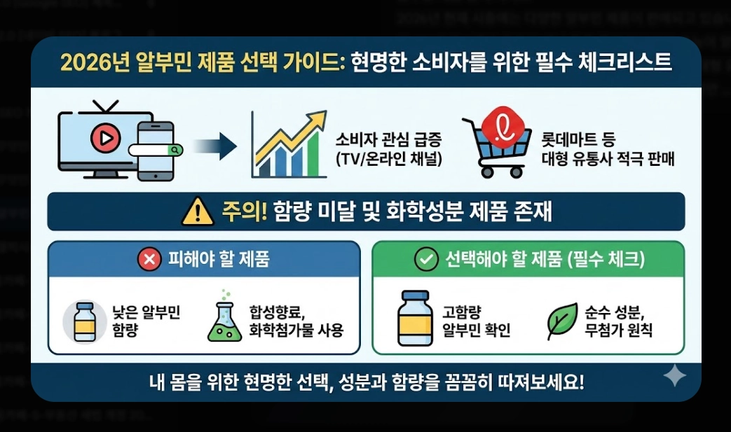 알부민 효능 완벽 분석 [2026 최신] 부족 증상 수치 및 올바른 제품 선택 가이드