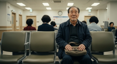 진료 대기 중인 노인