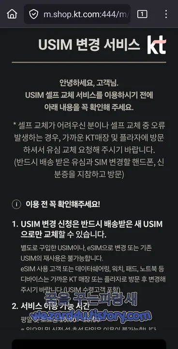 KT 유심 변경 서비스
