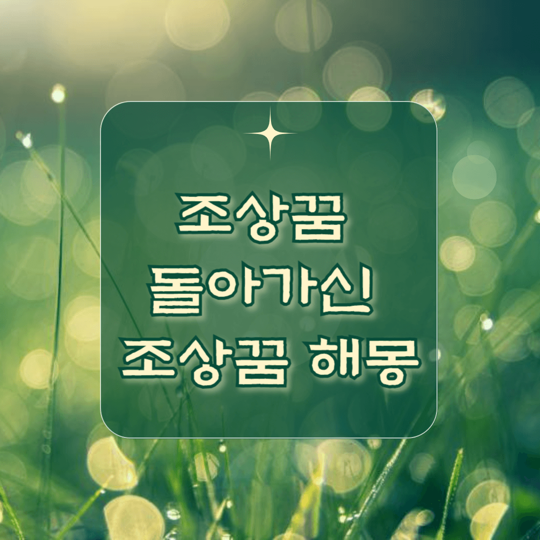 조상꿈 돌아가신 조상꿈해몽