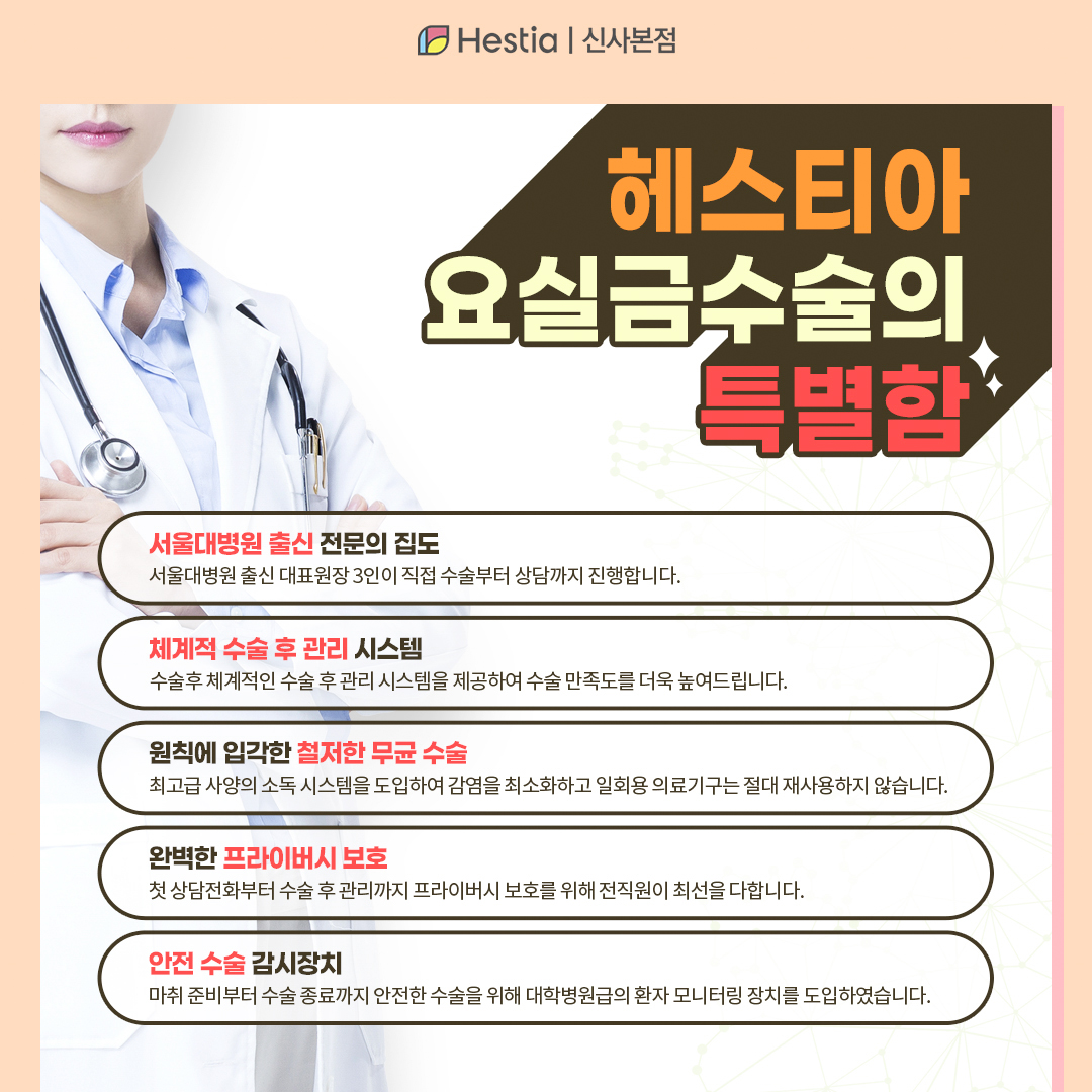 헤스티아여성의원 신사본점 요실금수술의 특별함