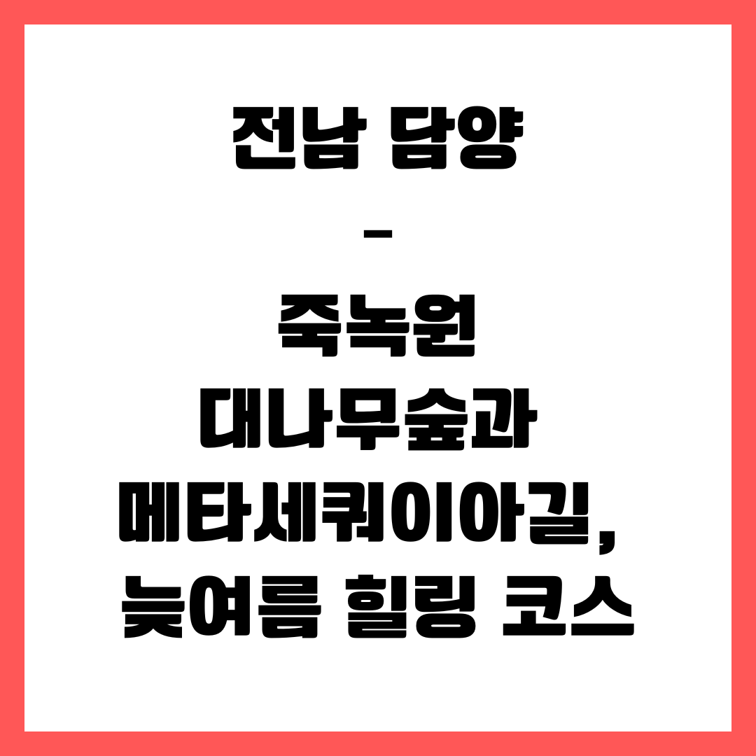 전남 여행 - 담양