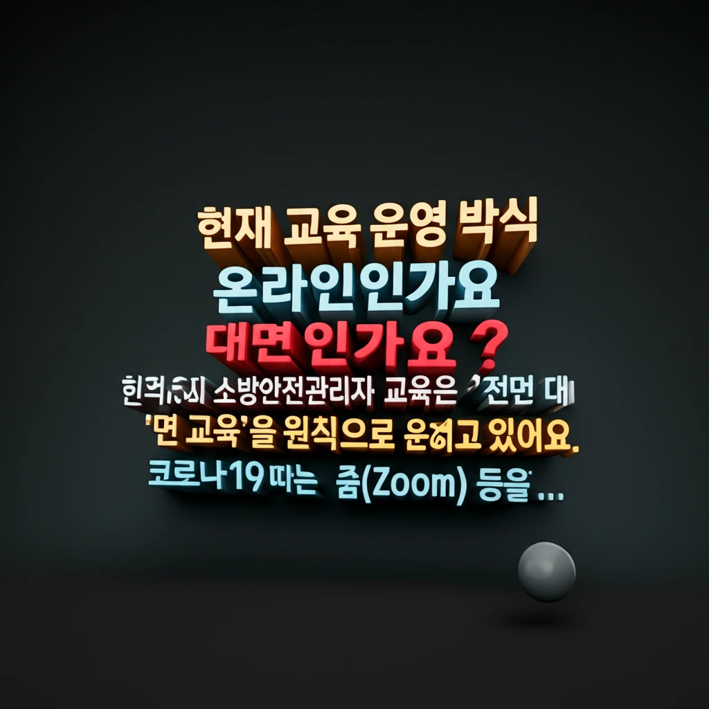 소방안전관리자 교육 신청 전 주의사항..