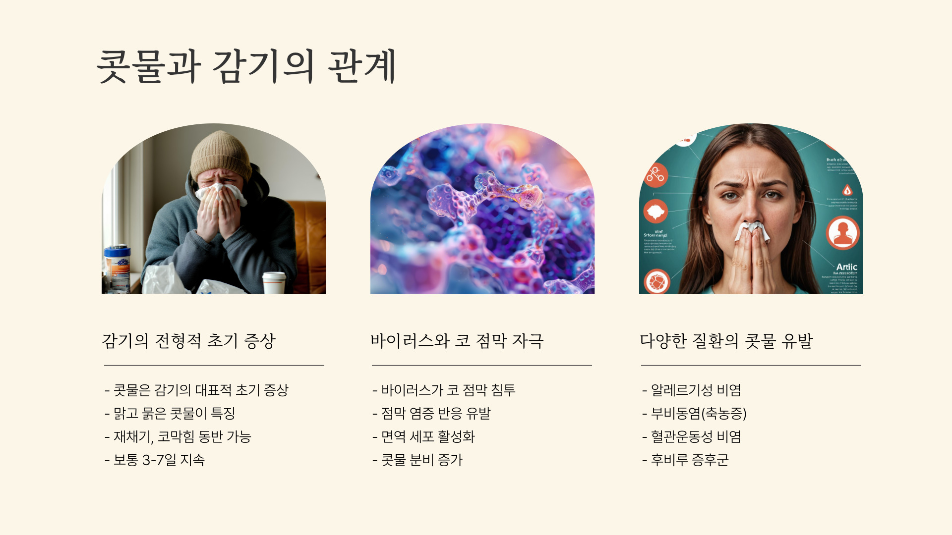 콧물로 알아볼 수 있는 건강상태