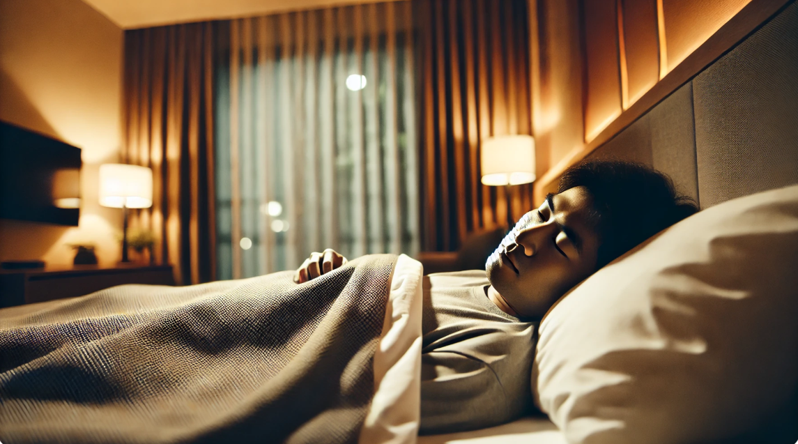 편안하게 자고 있는 남자 사진