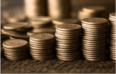 물음표가 가득한 통장을 보며 고민하는 사람의 모습