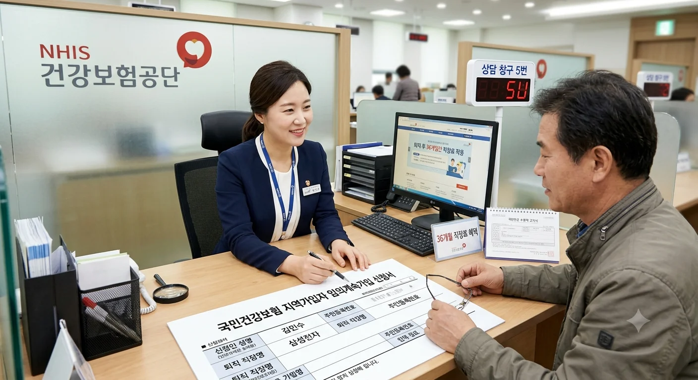 퇴직자 건강보험 임의계속가입제도 36개월 직장보험료 적용 신청 방법