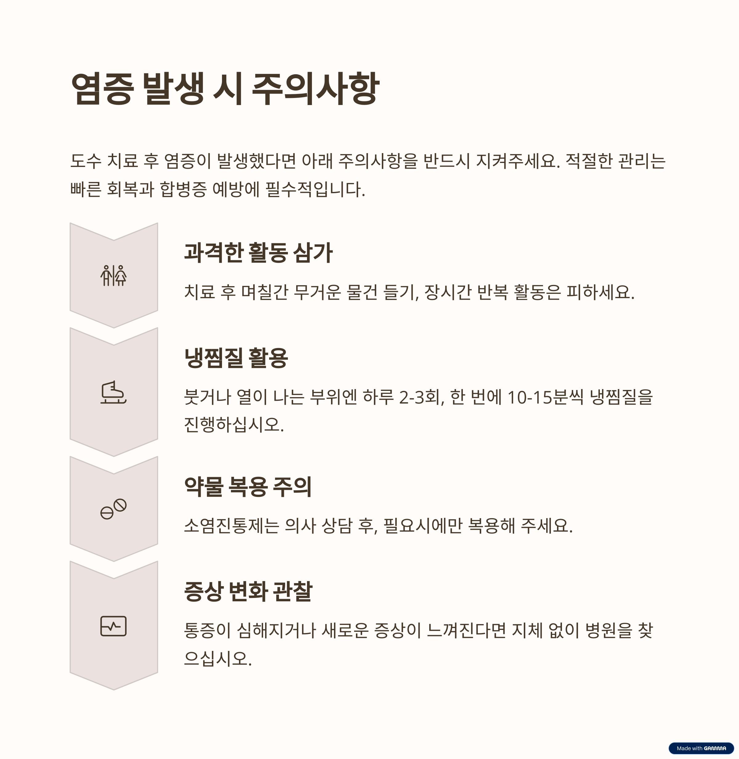 도수 치료 후 염증 발생 시 주의사항