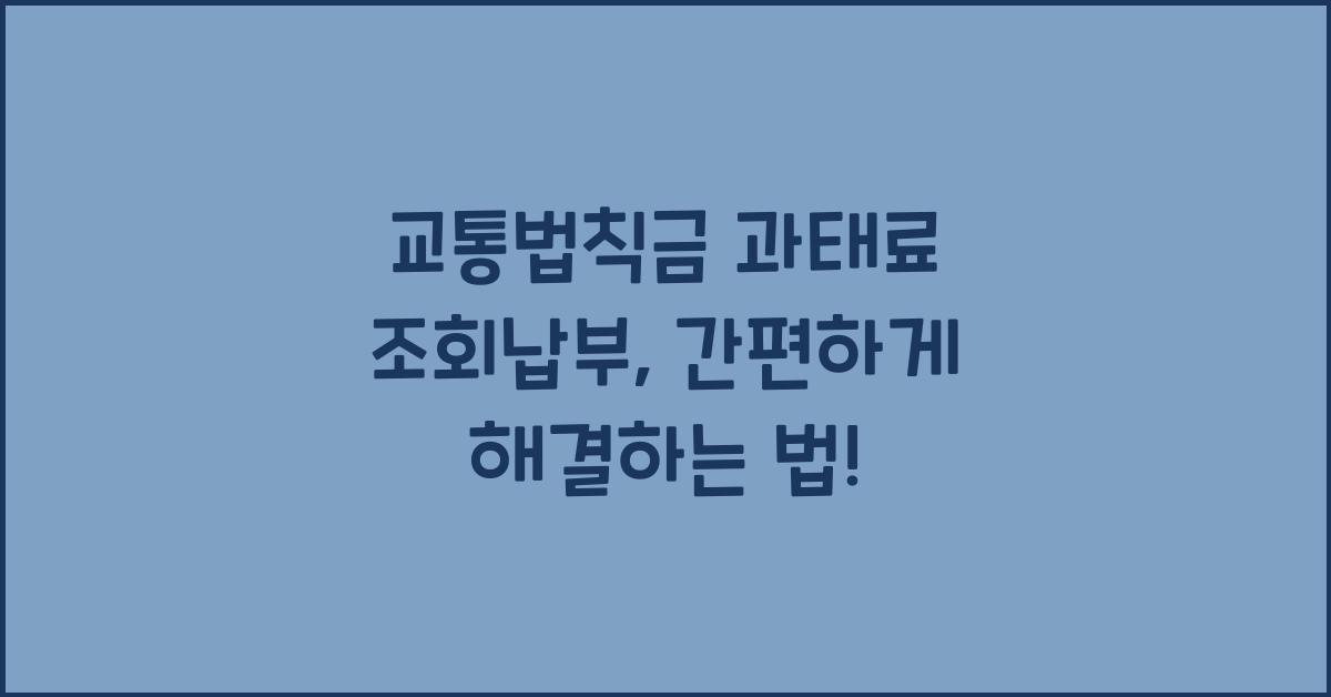 교통법칙금 과태료 조회납부