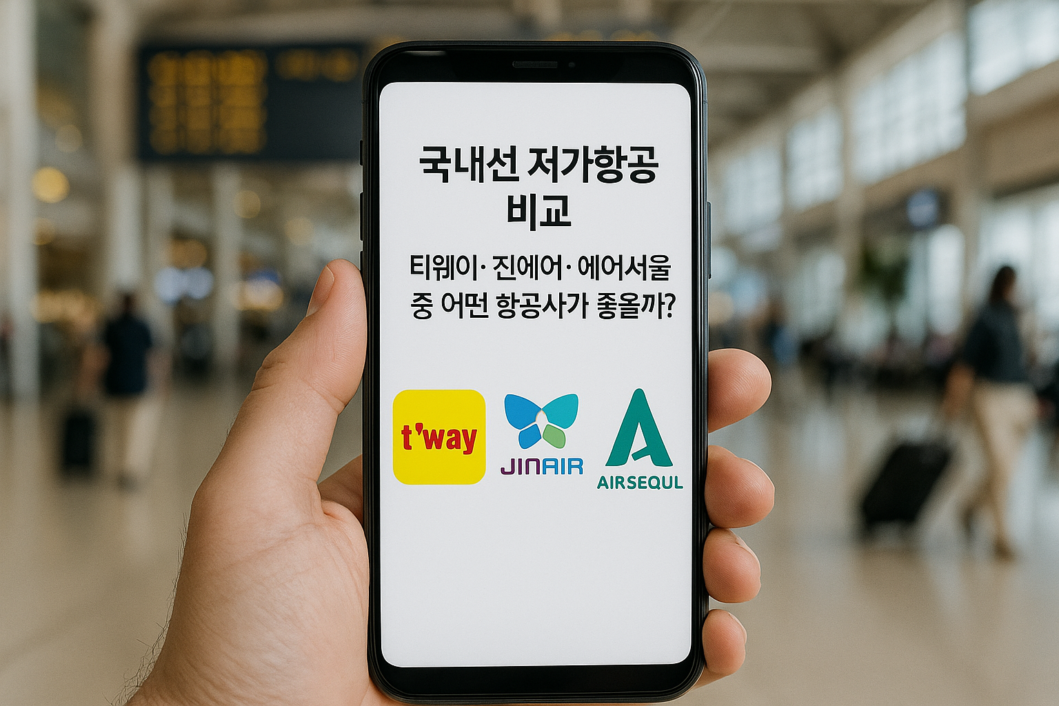 국내선 저가항공 비교, 티웨이·진에어·에어서울 중 어떤 항공사가 좋을까? 관련 이미지