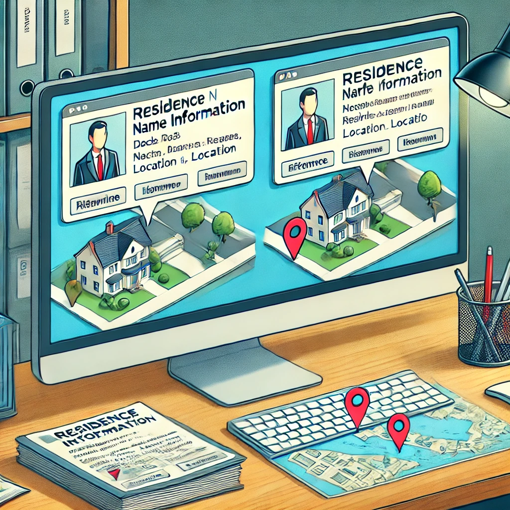 거주지명칭정보와 위치정보의 명칭이 상이 한 경우