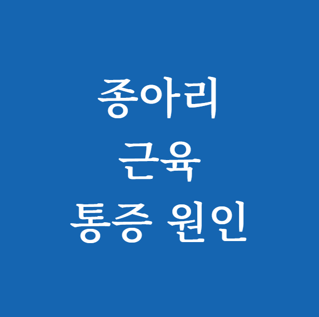 종아리 근육 통증 원인