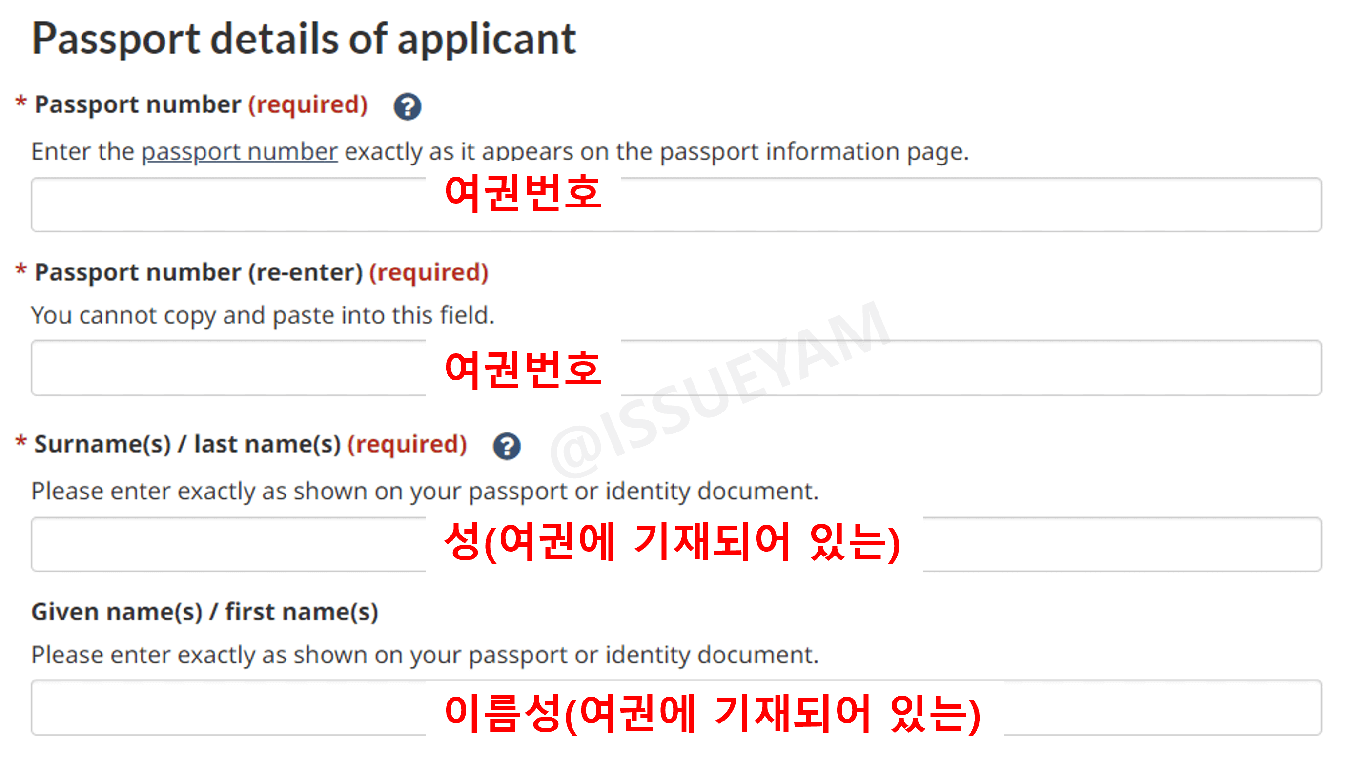 여권 상 상세 정보 입력