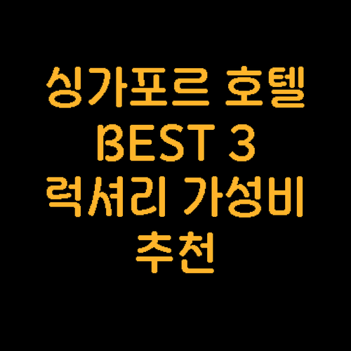 싱가포르 호텔 추천 BEST 3! 럭..