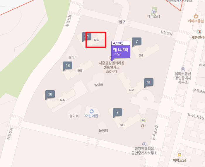 시흥장현금강펜테리움 단지배치도