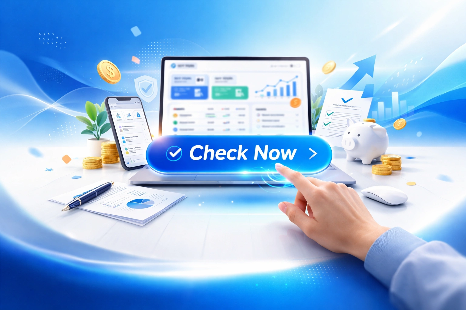 정부지원금 조회 유도 체크 버튼 CTA 배너 금융 혜택 안내