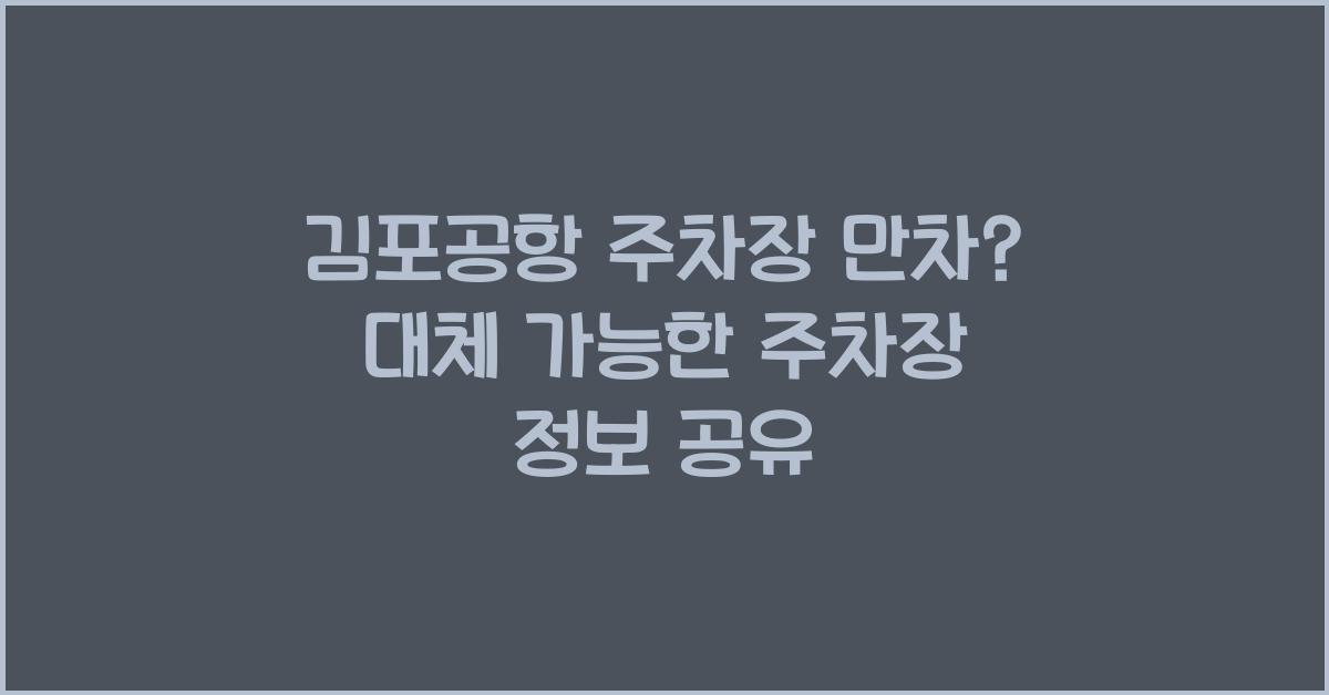 김포공항 주차장 만차