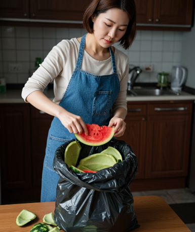 수박 껍질 일반쓰레기