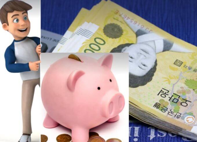 청년이 자신의 미래를 위한 저축에 관심을 가지고 있는 모습