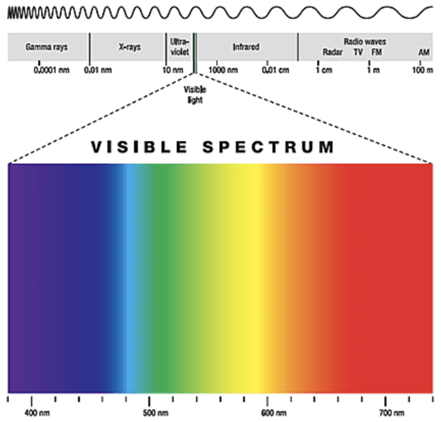 가시광선의 범위를 나타내는 그림입니다.