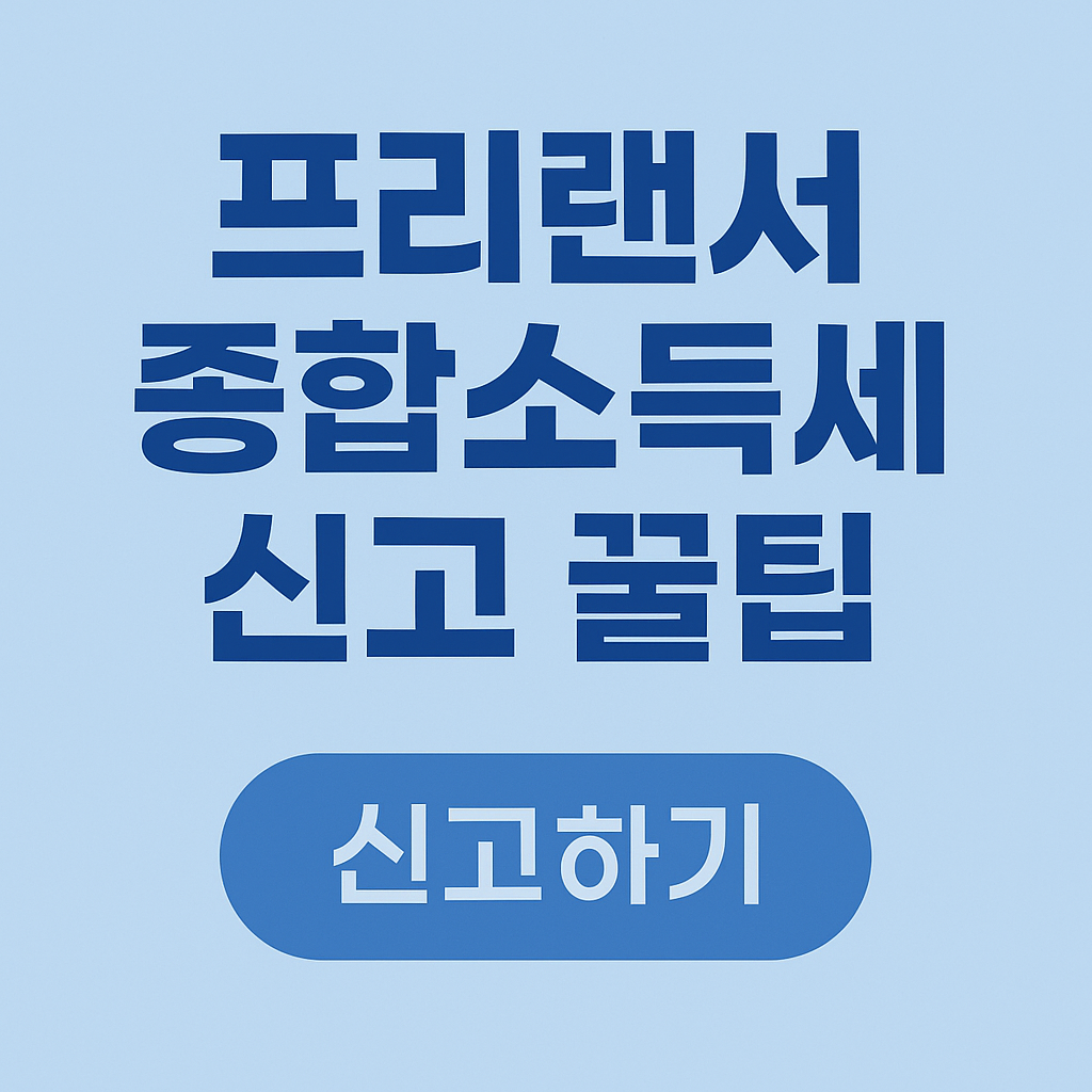 프리랜서 종합소득세 신고 꿀팁 총정리