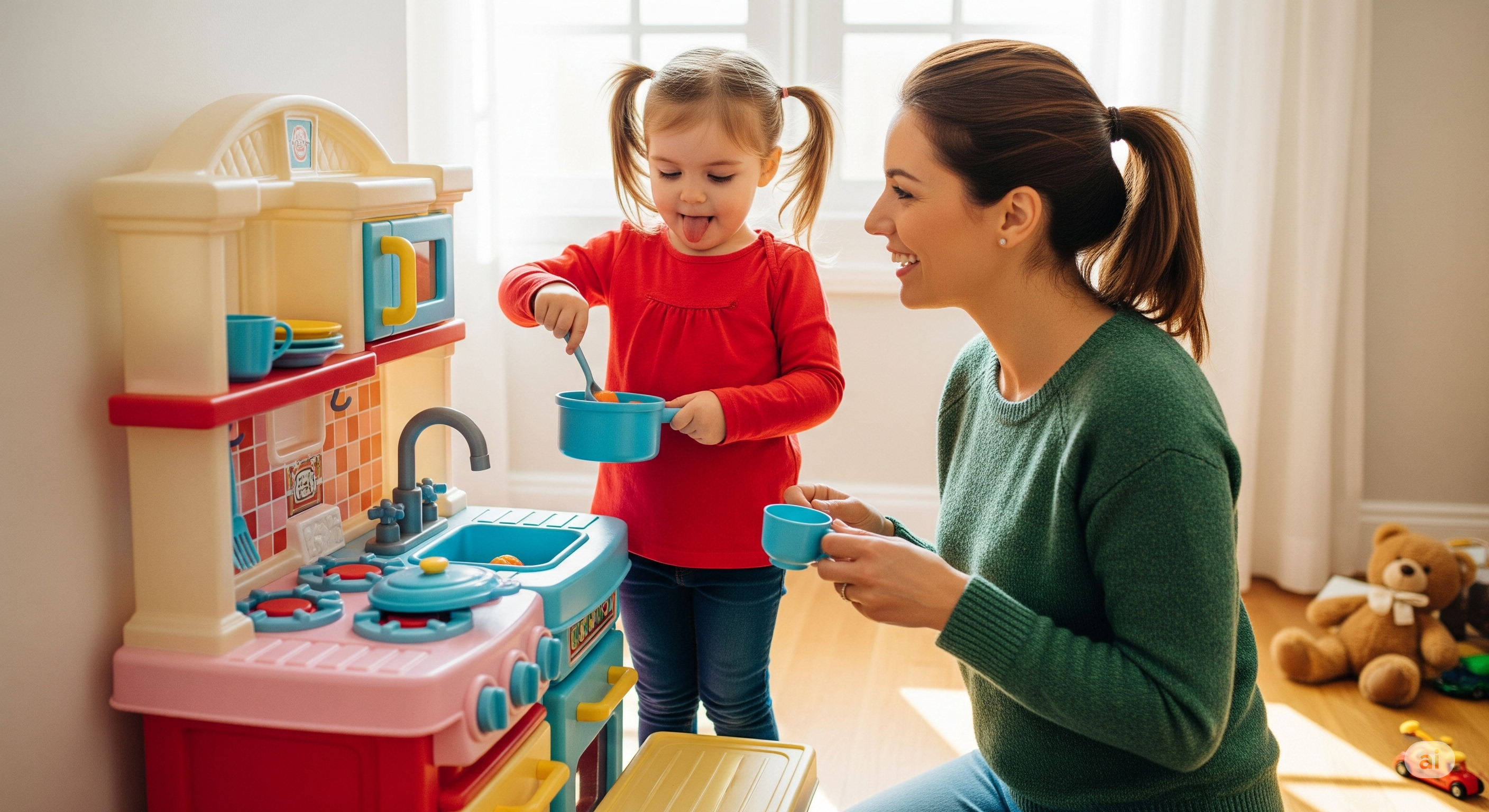 아이와 엄마와 놀이하는 이미지