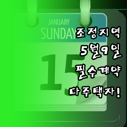 조정지역 다주택자 5월 9일 계약 필..