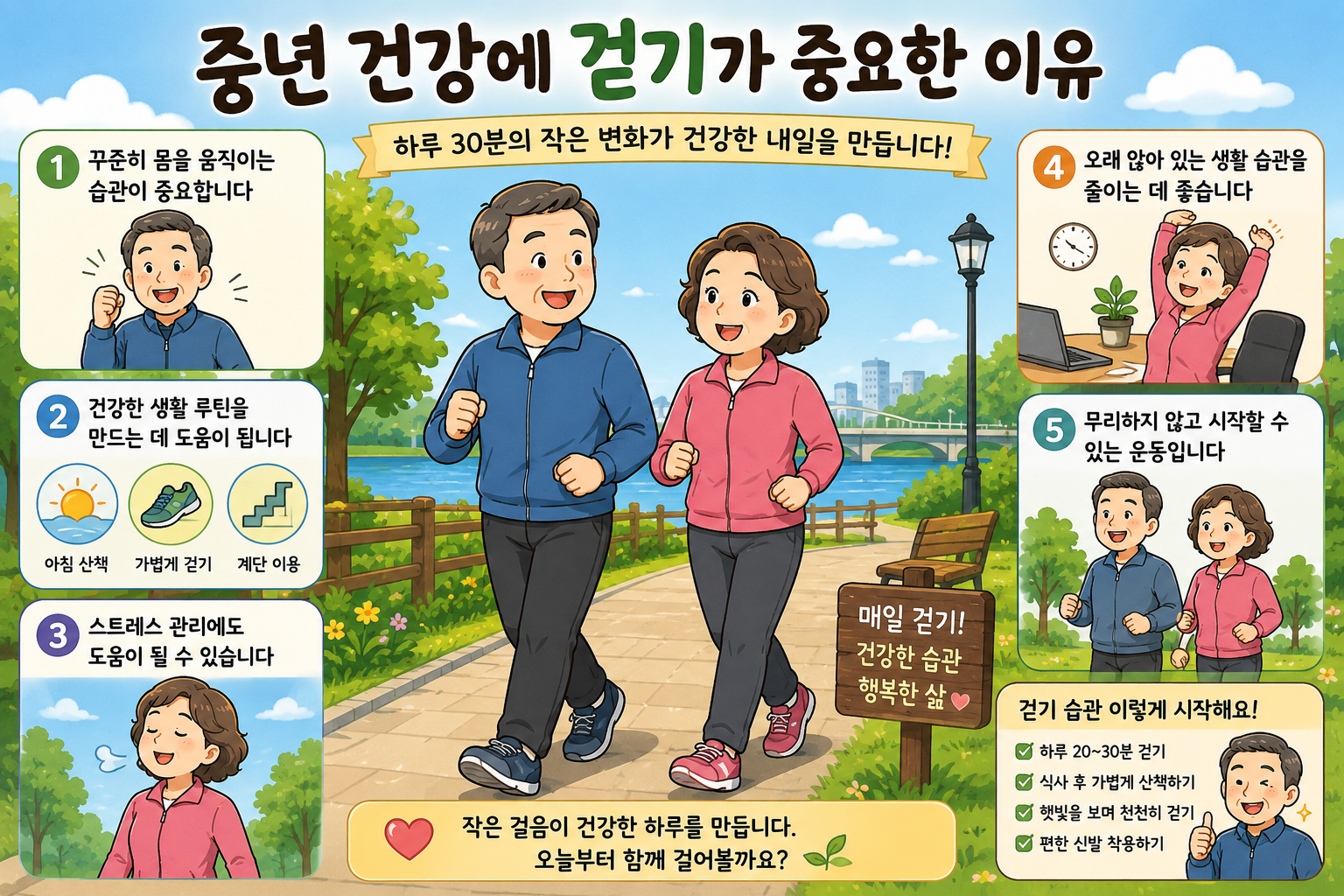 중년 건강에 걷기가 중요한 이유