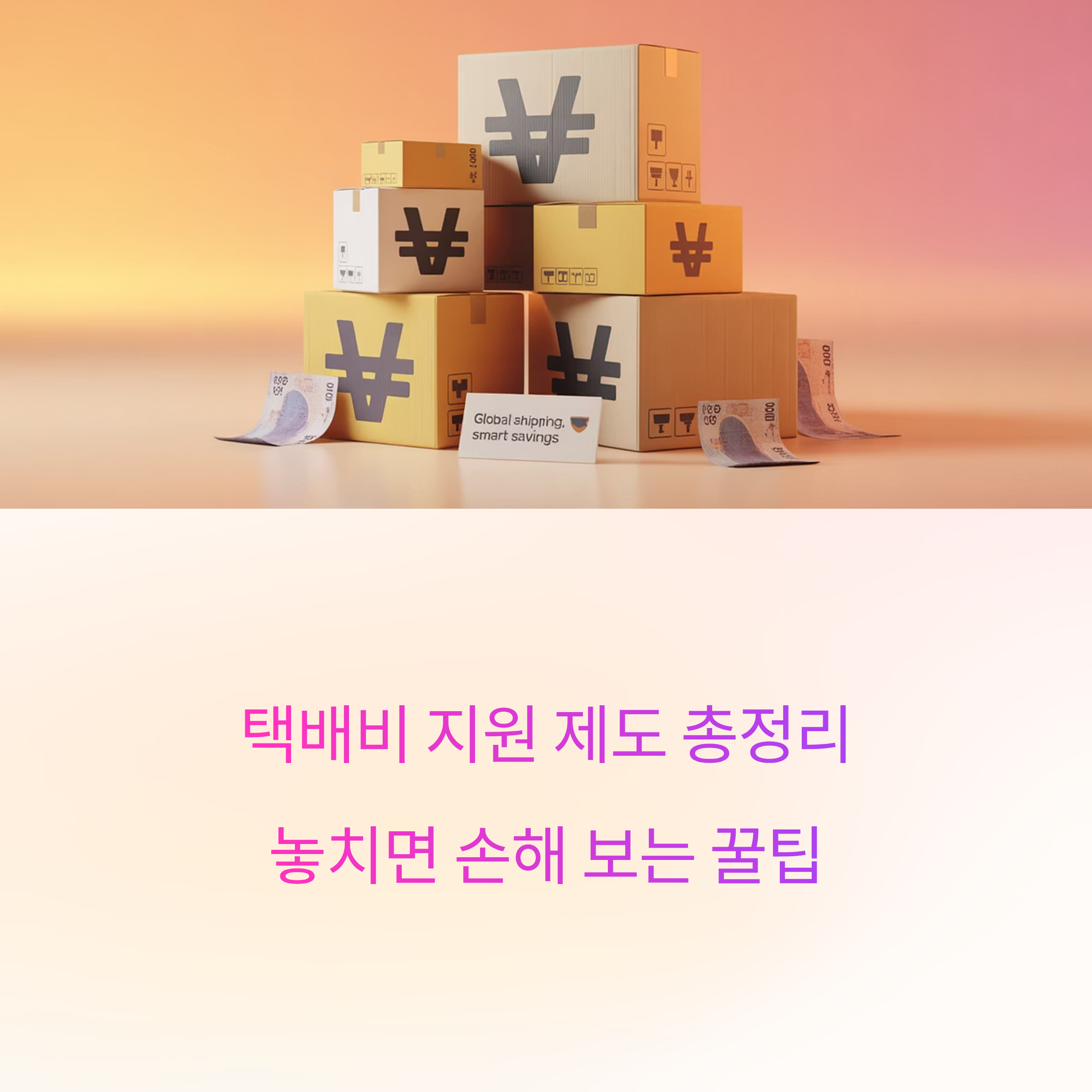 생활팁)택배비 지원 제도 총정리, 놓치면 손해 보는 꿀팁