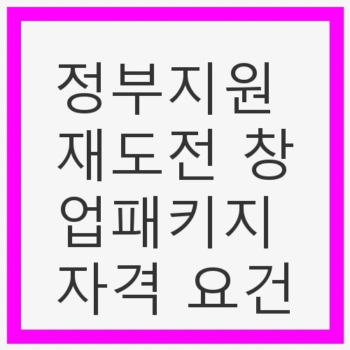 정부지원 재도전 창업패키지