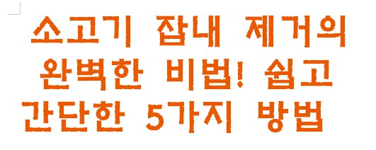 소고기 잡내 제거의 완벽한 비법! 쉽고 간단한 5가지 방법
