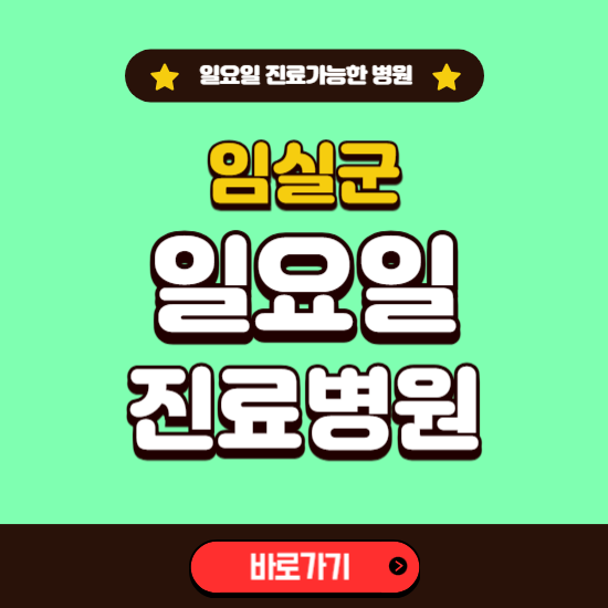 임실군 일요일 진료 가능한 병원 ❘ 주말 문여는 곳 총정리 (소아과, 내과, 안과, 치과, 피부과, 정형외과, 산부인과)