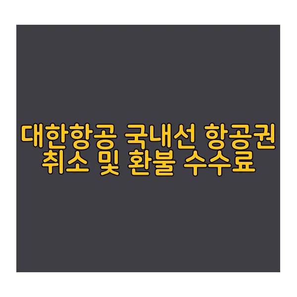 대한항공-국내선-항공권-취소