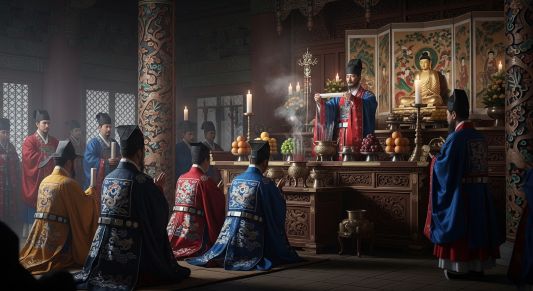 제사지내는 모습