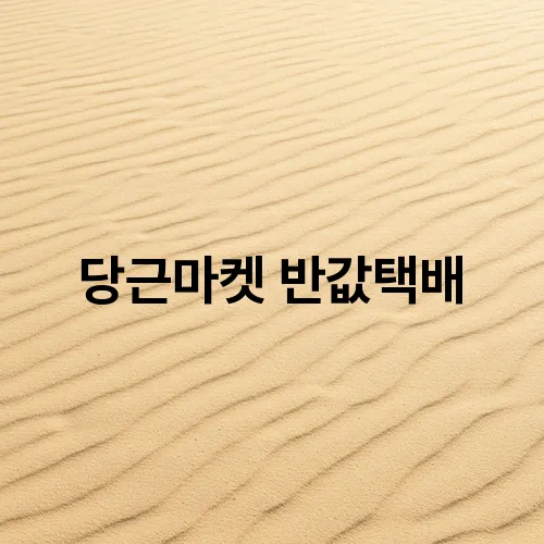 당근마켓 반값택배