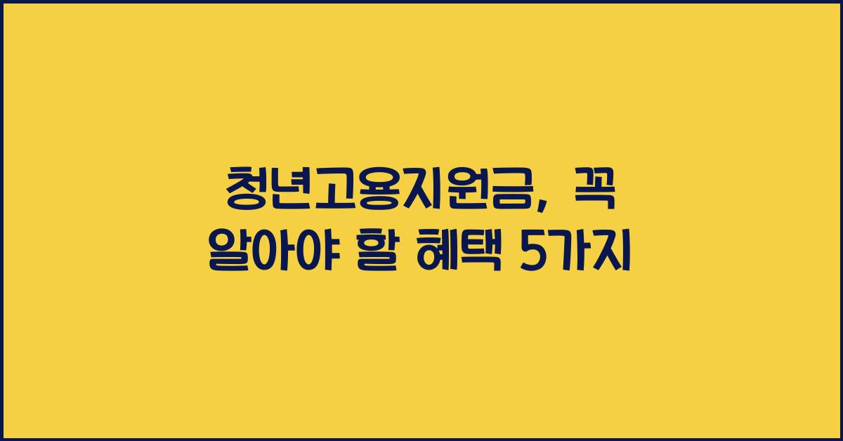 청년고용지원금