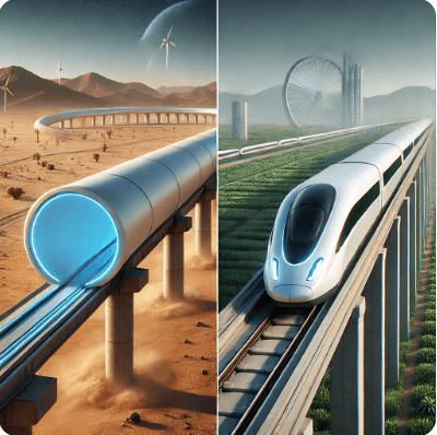 하이퍼루프 vs KTX 사진